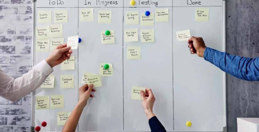 Board mit verschiedenen Aufgabenverteilungen