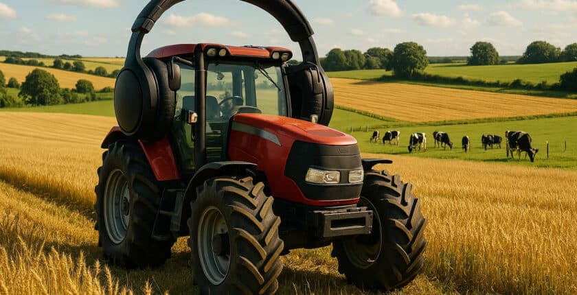 Trecker mit Kopfhörern