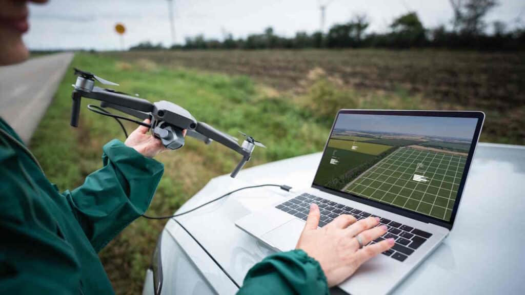 Drohneneinsatz am Feld